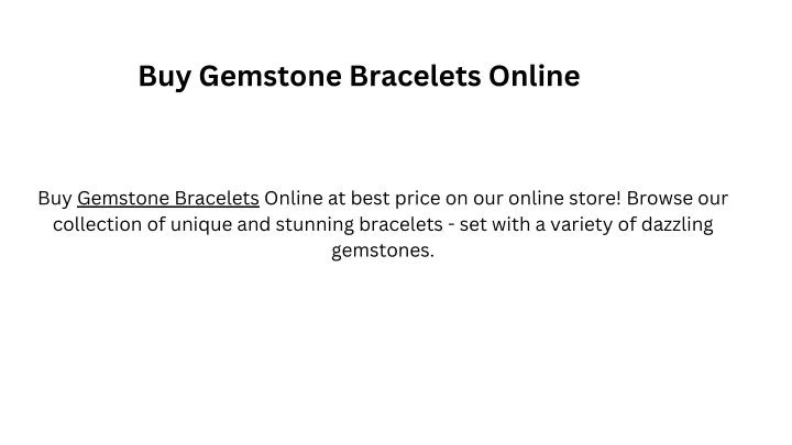 buy gemstone bracelets online