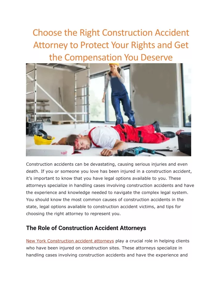 choose the right construction accident attorney