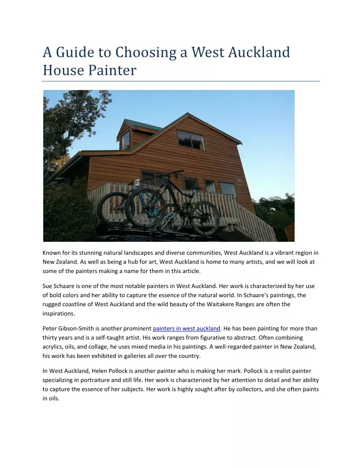 a guide to choosing a west auckland house painter