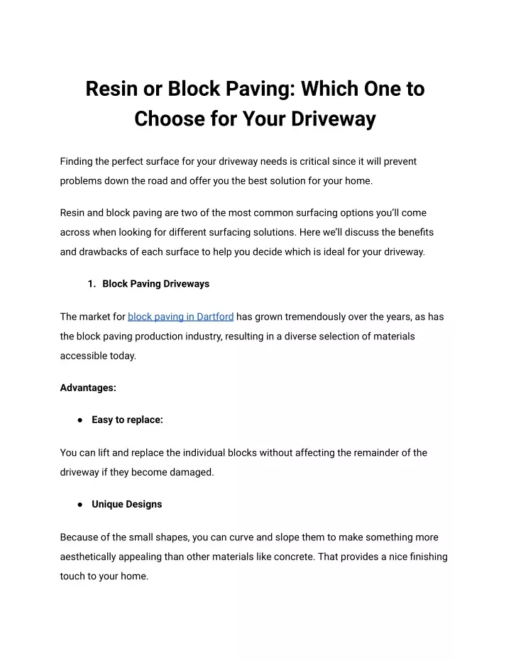 resin or block paving which one to choose