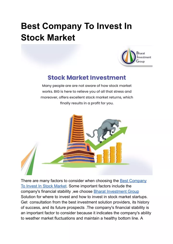 best company to invest in stock market