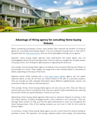 advantage of hiring agency for consulting home