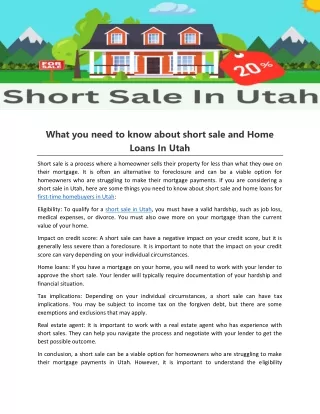 what you need to know about short sale and home