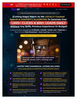 HookGPT - Create UNLIMITED Interactive, Engaging & Kindle Like Optin-Locked Flipbooks In Less Than 60 Seconds!