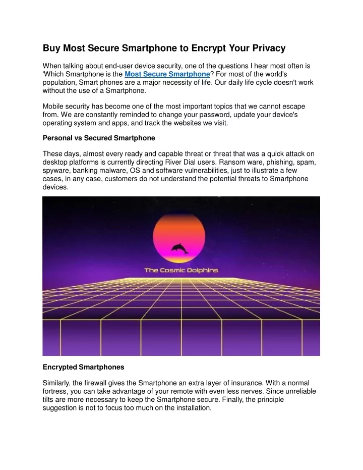 buy most secure smartphone to encrypt your