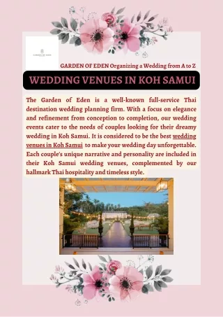 _GARDEN OF EDEN'S WEDDING VENUES IN KOH SAMUI