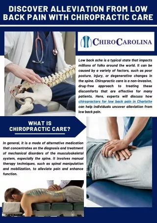 Discover Alleviation from Low Back Pain with Chiropractic Care