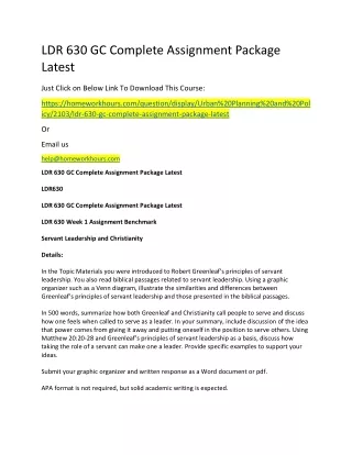 ldr 630 gc complete assignment package latest