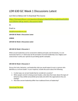 ldr 630 gc week 1 discussions latest
