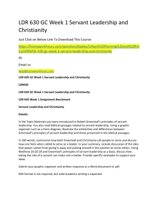 ldr 630 gc week 1 servant leadership