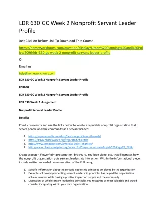 ldr 630 gc week 2 nonprofit servant leader profile