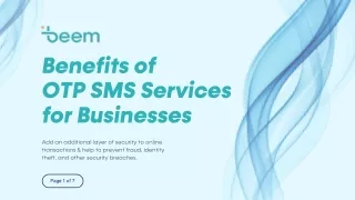 What are the Benefits of OTP SMS Services for Businesses?