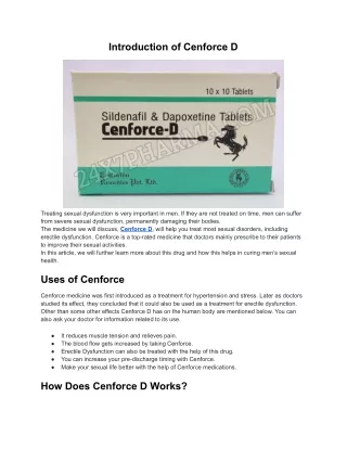 introduction of cenforce d