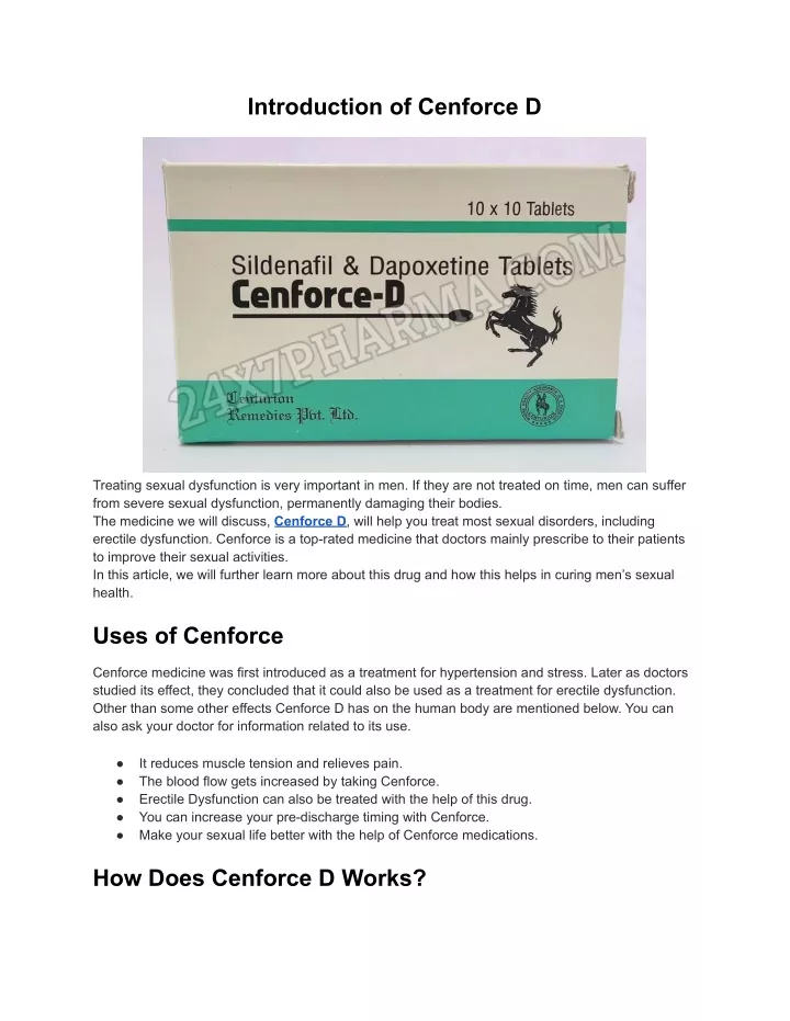introduction of cenforce d