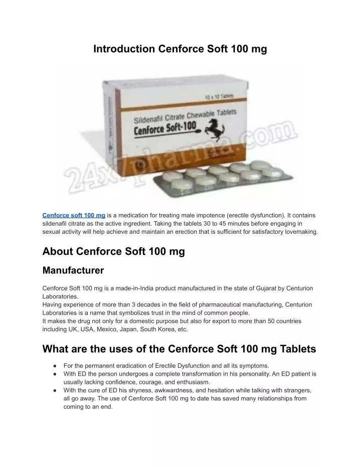 introduction cenforce soft 100 mg