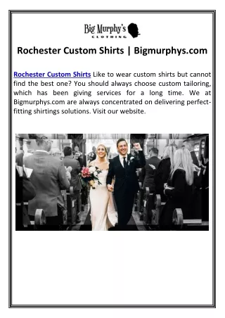 Rochester Custom Shirts | Bigmurphys.com