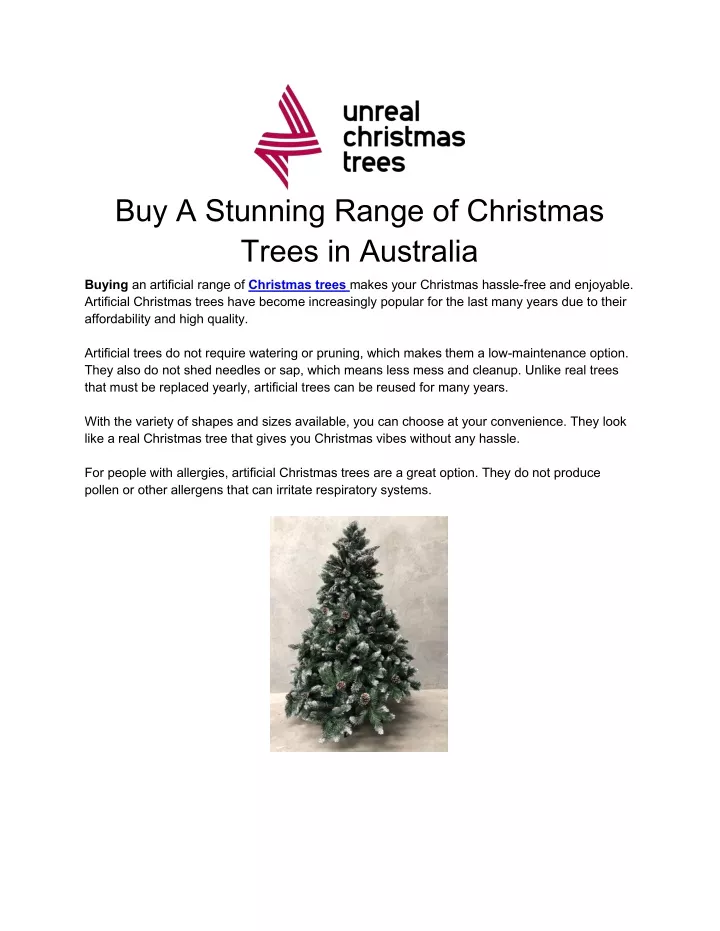 buy a stunning range of christmas trees