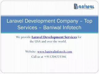 laravel development company top services baniwal infotech