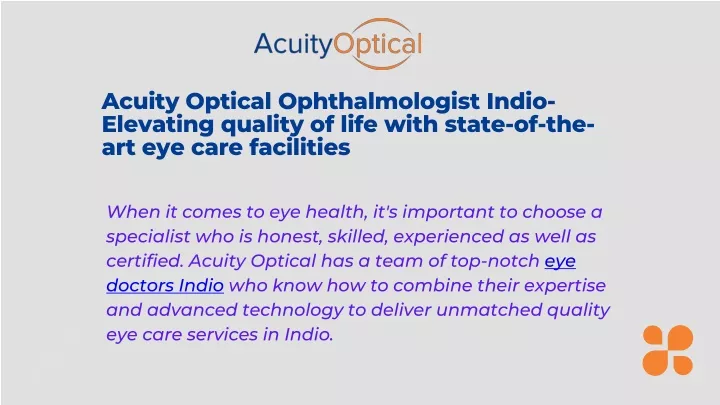 acuity optical ophthalmologist indio elevating