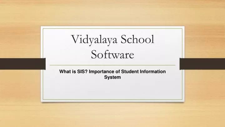 vidyalaya school software