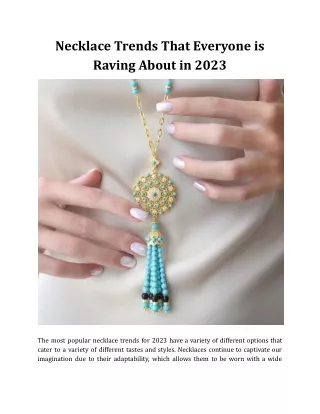 Necklace Trends That Everyone is Raving About in 2023