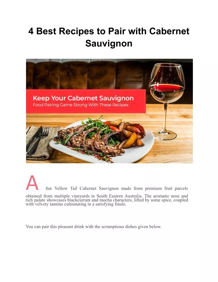 4 best recipes to pair with cabernet sauvignon