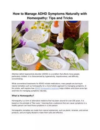 ADHD homeopathic treatment