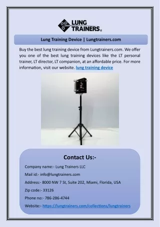 Lung Training Device | Lungtrainers.com