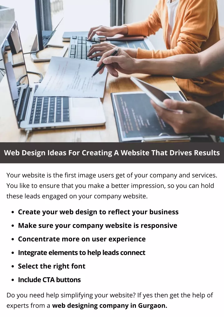 web design ideas for creating a website that