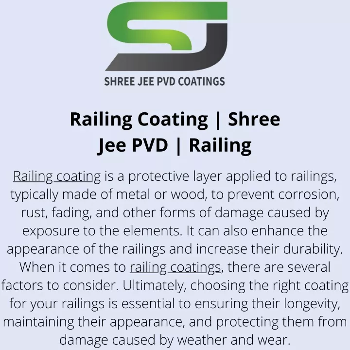 railing coating shree jee pvd railing