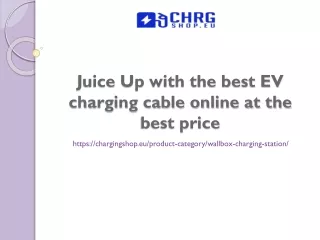 Juice Up with the best EV charging cable