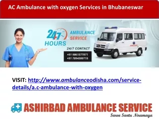AC Ambulance with oxygen Services in Bhubaneswar