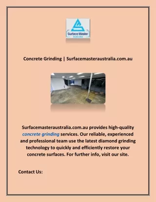 Concrete Grinding | Surfacemasteraustralia.com.au