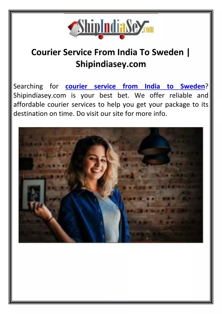 courier service from india to sweden shipindiasey