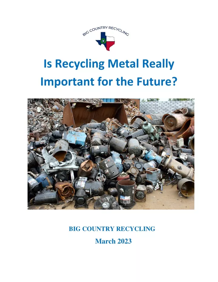 is recycling metal really important for the future