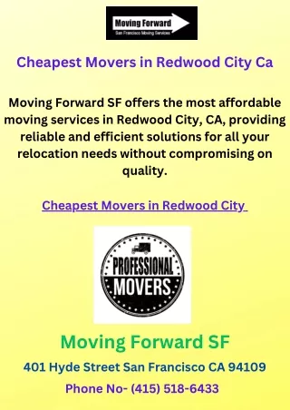 Cheapest Movers in Redwood City Ca