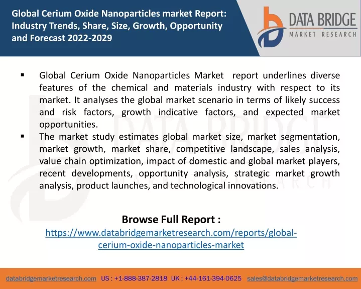 global cerium oxide nanoparticles market report