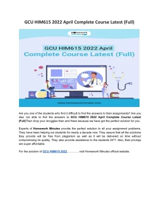 gcu him615 2022 april complete course latest full