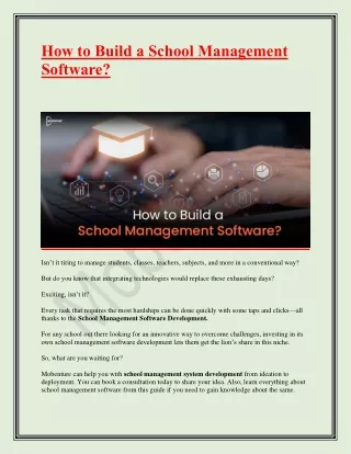 How to Build a School Management Software