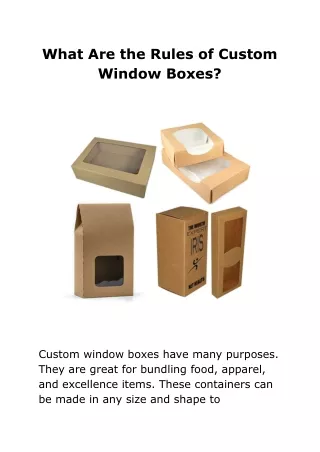 what are the rules of custom window boxes