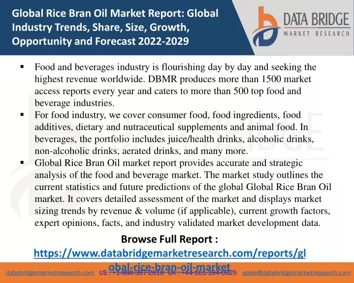 global rice bran oil market report global