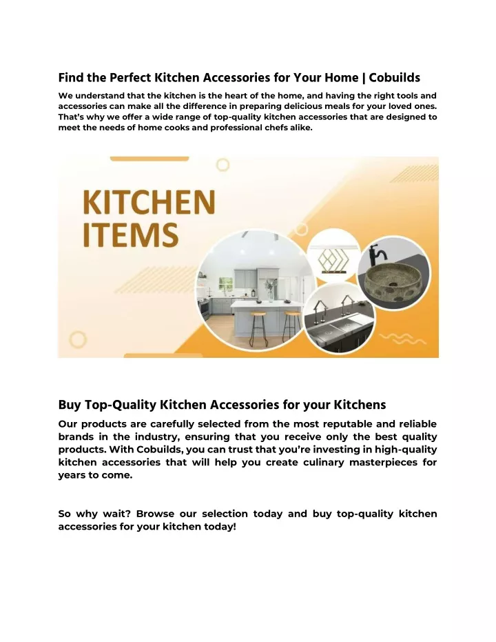 find the perfect kitchen accessories for your