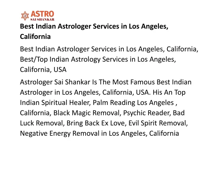 best indian astrologer services in los angeles