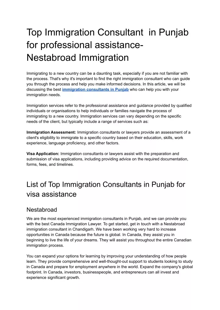 top immigration consultant in punjab