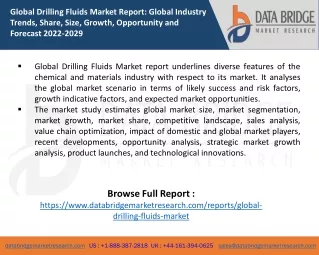 Drilling Fluids Market report Demand, Industry Key Players