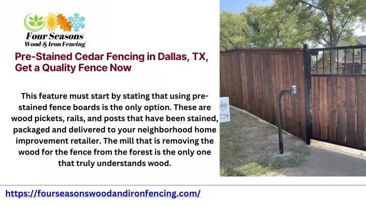 pre stained cedar fencing in dallas
