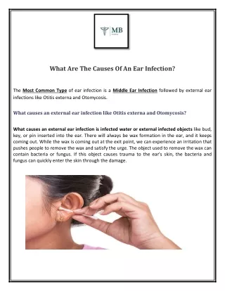 The causes of an ear infection