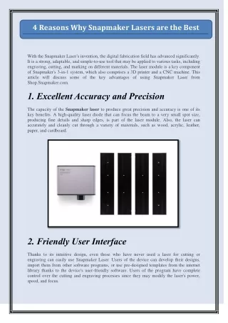 4 reasons why snapmaker lasers are the best