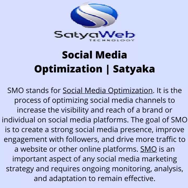 social media optimization satyaka