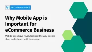 Why Mobile App is Important for eCommerce Business
